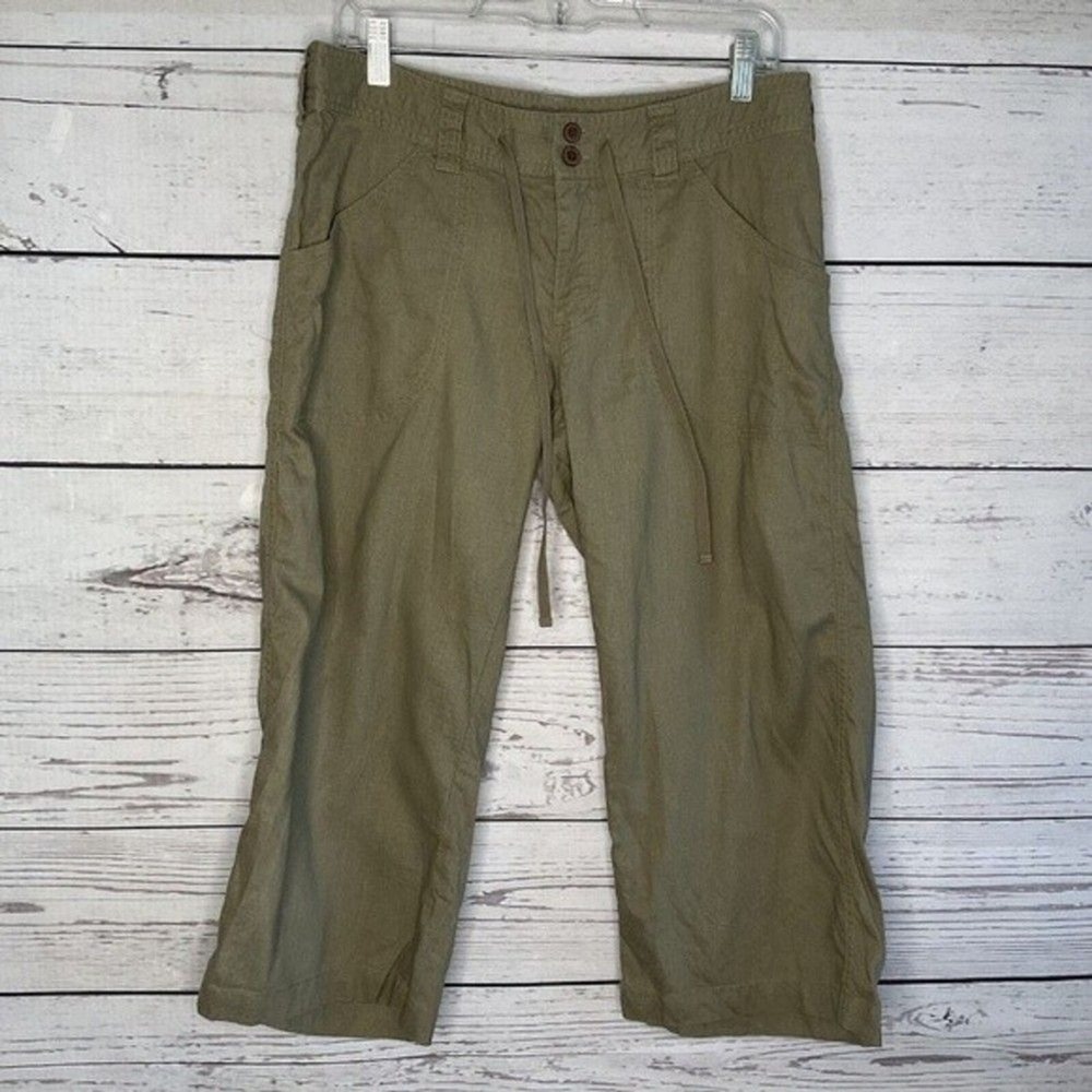 Patagonia Green Utility Outdoor Island‎ Capri Pants Women 12 China Hemp/Cotton